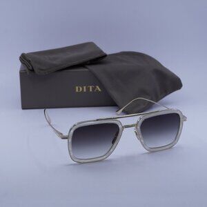 Dita FLIGHT-006-7806-V Aviator Sunglasses - White Gold/Grey Gradient